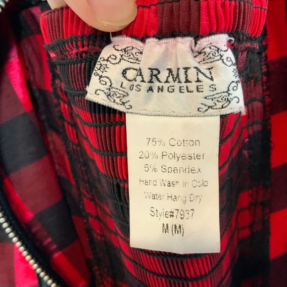 Carmin Red Checkered Corset Top - Picture 4 of 4